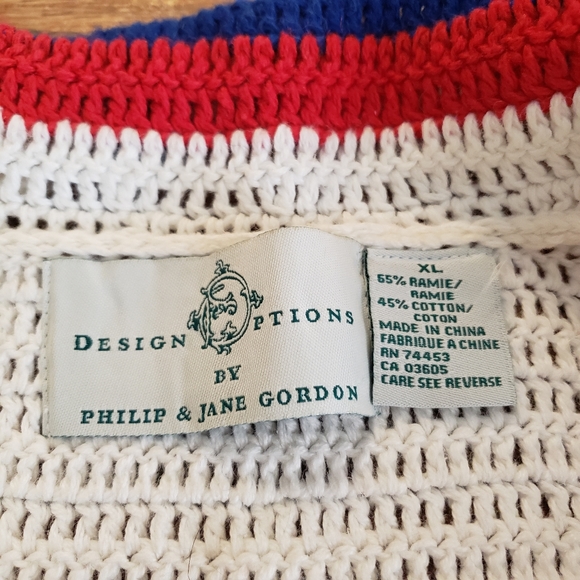 Design Options Ameriana Sweater, Vintage,crochet - Picture 4 of 16